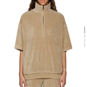 ESSENTIALS Fear of God tan velour turtleneck half zip 🤎